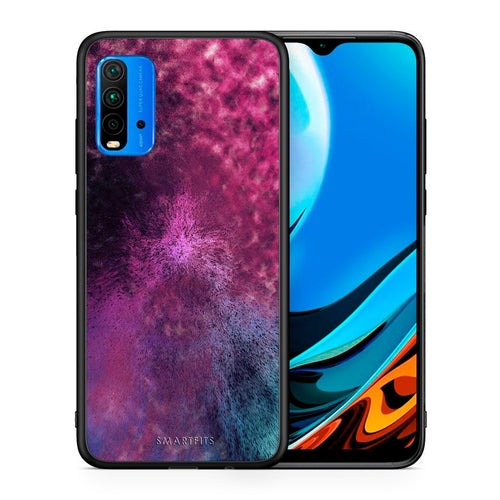 Θήκη Xiaomi Redmi 9T Aurora Galaxy από τη Smartfits με σχέδιο στο πίσω μέρος και μαύρο περίβλημα | Xiaomi Redmi 9T Aurora Galaxy case with colorful back and black bezels