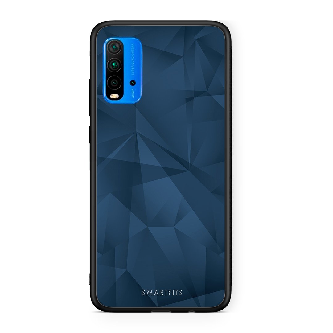 39 - Xiaomi Redmi 9T Blue Abstract Geometric case, cover, bumper