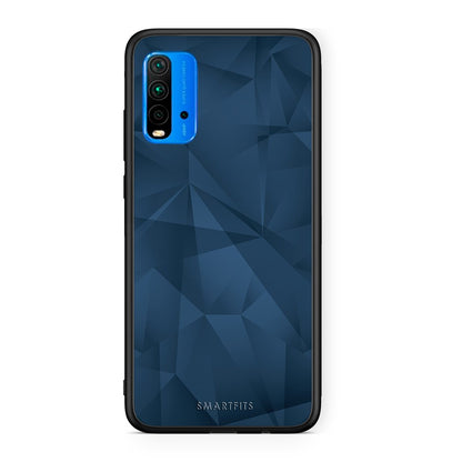 39 - Xiaomi Redmi 9T Blue Abstract Geometric case, cover, bumper