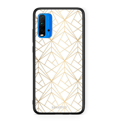 111 - Xiaomi Redmi 9T Luxury White Geometric case, cover, bumper