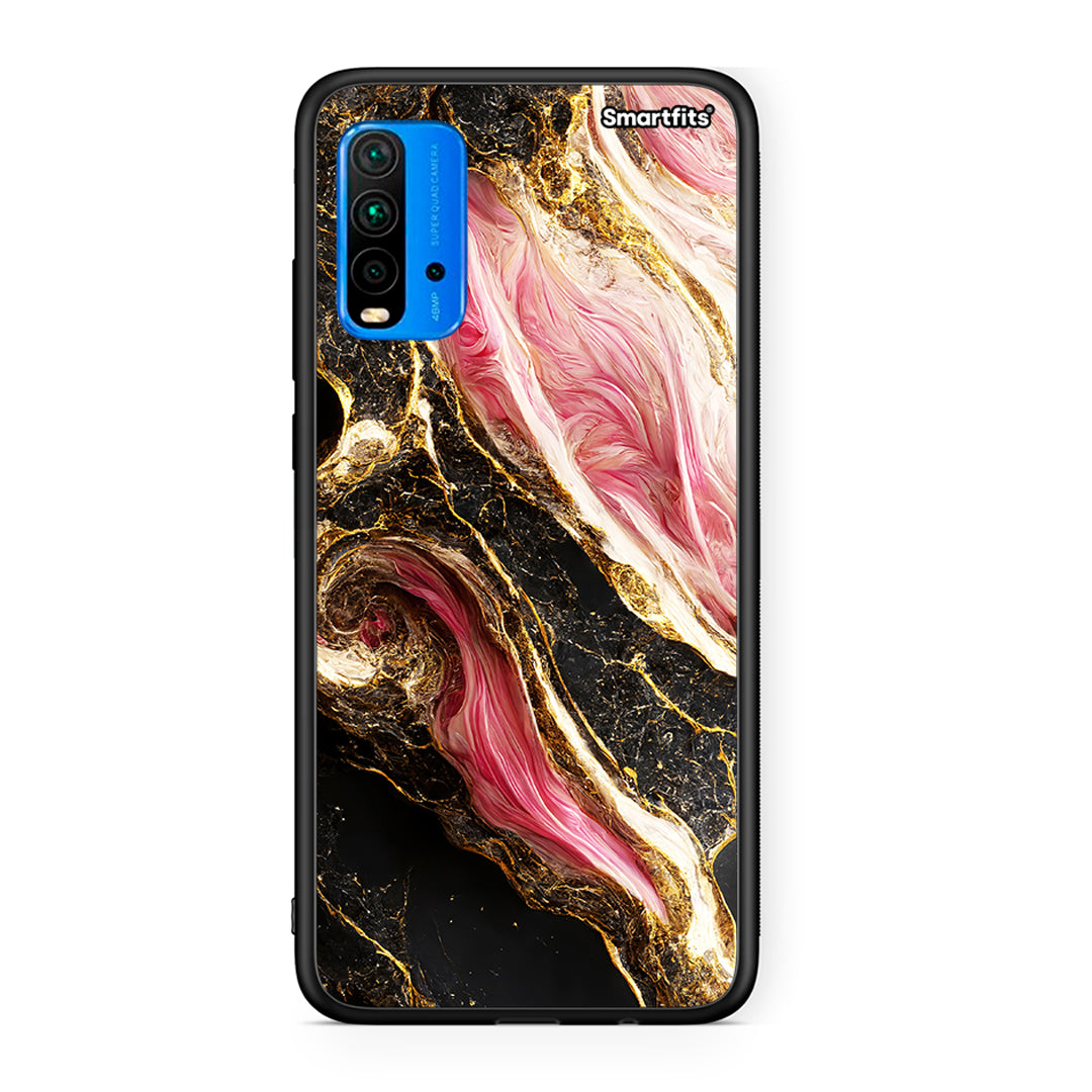 Xiaomi Poco M3 Glamorous Pink Marble θήκη από τη Smartfits με σχέδιο στο πίσω μέρος και μαύρο περίβλημα | Smartphone case with colorful back and black bezels by Smartfits