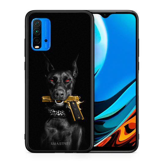 Θήκη Αγίου Βαλεντίνου Xiaomi Redmi 9T Golden Gun από τη Smartfits με σχέδιο στο πίσω μέρος και μαύρο περίβλημα | Xiaomi Redmi 9T Golden Gun case with colorful back and black bezels