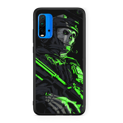 Xiaomi Redmi 9T Green Soldier Θήκη Αγίου Βαλεντίνου από τη Smartfits με σχέδιο στο πίσω μέρος και μαύρο περίβλημα | Smartphone case with colorful back and black bezels by Smartfits