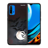 Thumbnail for Θήκη Xiaomi Poco M3 Halloween Bat Night από τη Smartfits με σχέδιο στο πίσω μέρος και μαύρο περίβλημα | Xiaomi Poco M3 Halloween Bat Night case with colorful back and black bezels