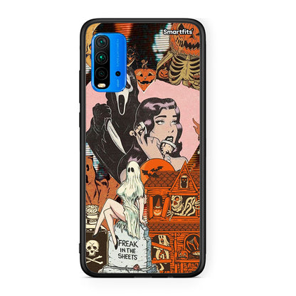 Xiaomi Poco M3 Halloween Collage Θήκη από τη Smartfits με σχέδιο στο πίσω μέρος και μαύρο περίβλημα | Smartphone case with colorful back and black bezels by Smartfits