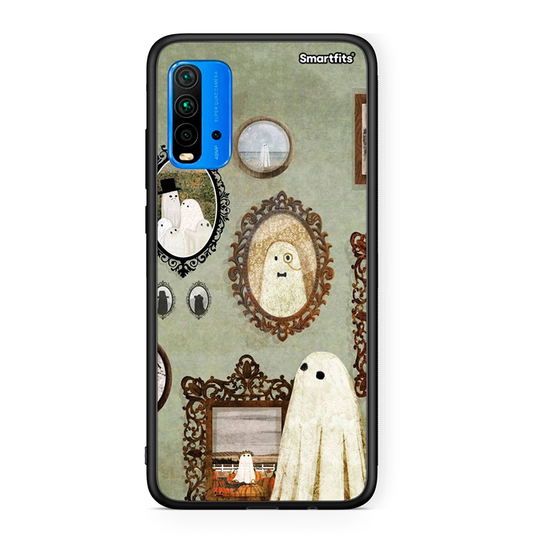 Xiaomi Redmi 9T Halloween Ghost Season Θήκη από τη Smartfits με σχέδιο στο πίσω μέρος και μαύρο περίβλημα | Smartphone case with colorful back and black bezels by Smartfits