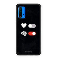 Thumbnail for Xiaomi Redmi 9T Heart Vs Brain Θήκη Αγίου Βαλεντίνου από τη Smartfits με σχέδιο στο πίσω μέρος και μαύρο περίβλημα | Smartphone case with colorful back and black bezels by Smartfits