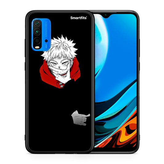 Θήκη Xiaomi Redmi 9T Itadori Anime από τη Smartfits με σχέδιο στο πίσω μέρος και μαύρο περίβλημα | Xiaomi Redmi 9T Itadori Anime case with colorful back and black bezels