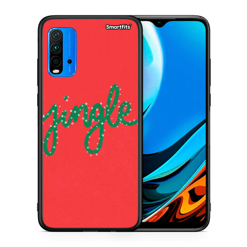 Θήκη Xiaomi Poco M3 Jingle Xmas από τη Smartfits με σχέδιο στο πίσω μέρος και μαύρο περίβλημα | Xiaomi Poco M3 Jingle Xmas case with colorful back and black bezels