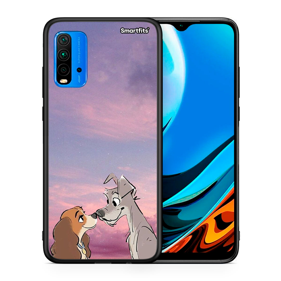 Θήκη Xiaomi Poco M3 Lady And Tramp από τη Smartfits με σχέδιο στο πίσω μέρος και μαύρο περίβλημα | Xiaomi Poco M3 Lady And Tramp case with colorful back and black bezels