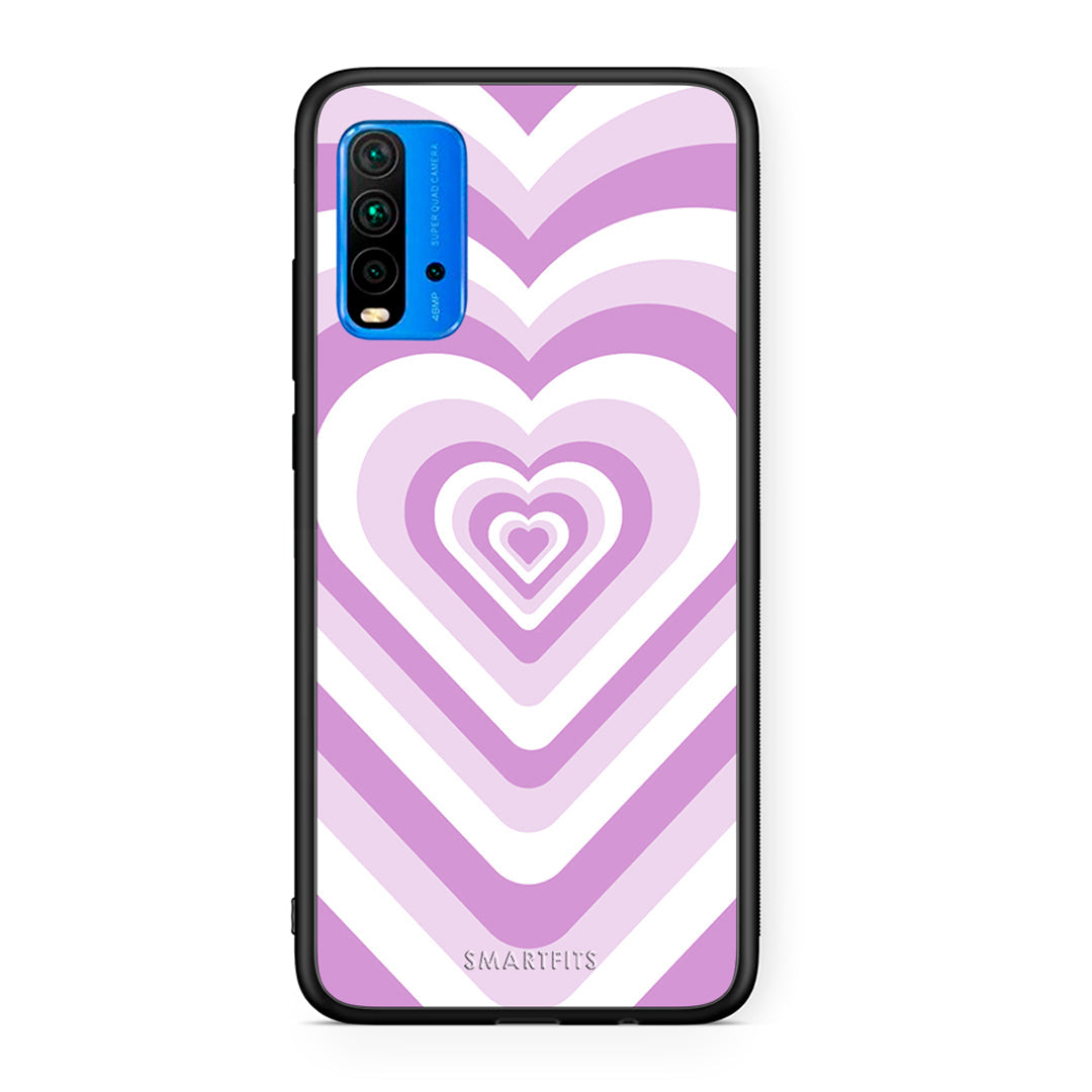 Xiaomi Poco M3 Lilac Hearts θήκη από τη Smartfits με σχέδιο στο πίσω μέρος και μαύρο περίβλημα | Smartphone case with colorful back and black bezels by Smartfits
