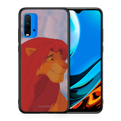 Θήκη Αγίου Βαλεντίνου Xiaomi Redmi 9T Lion Love 1 από τη Smartfits με σχέδιο στο πίσω μέρος και μαύρο περίβλημα | Xiaomi Redmi 9T Lion Love 1 case with colorful back and black bezels