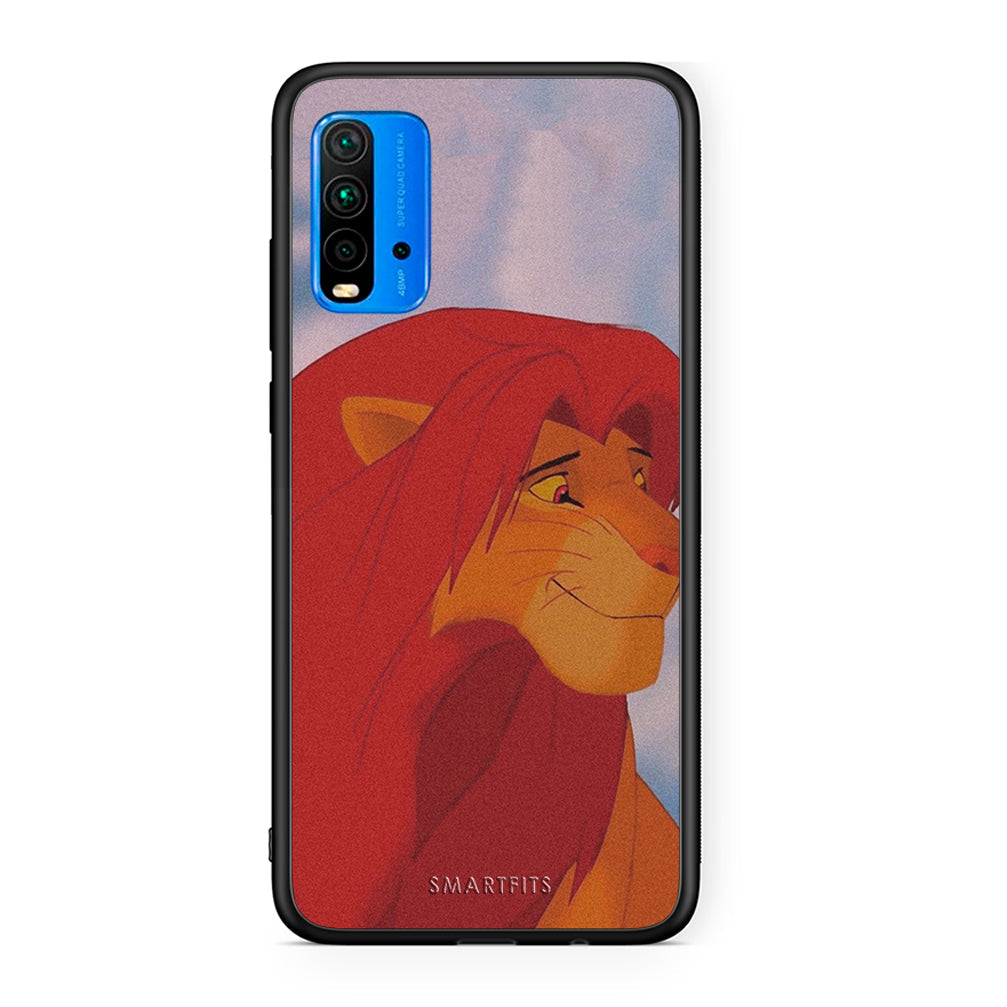 Xiaomi Redmi 9T Lion Love 1 Θήκη Αγίου Βαλεντίνου από τη Smartfits με σχέδιο στο πίσω μέρος και μαύρο περίβλημα | Smartphone case with colorful back and black bezels by Smartfits