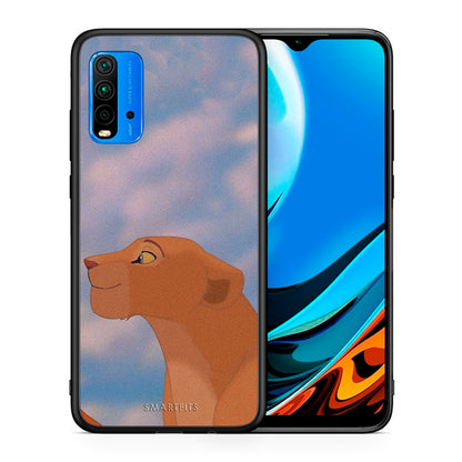 Θήκη Αγίου Βαλεντίνου Xiaomi Redmi 9T Lion Love 2 από τη Smartfits με σχέδιο στο πίσω μέρος και μαύρο περίβλημα | Xiaomi Redmi 9T Lion Love 2 case with colorful back and black bezels
