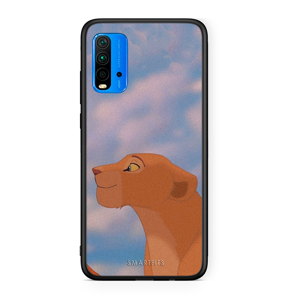 Xiaomi Redmi 9T Lion Love 2 Θήκη Αγίου Βαλεντίνου από τη Smartfits με σχέδιο στο πίσω μέρος και μαύρο περίβλημα | Smartphone case with colorful back and black bezels by Smartfits