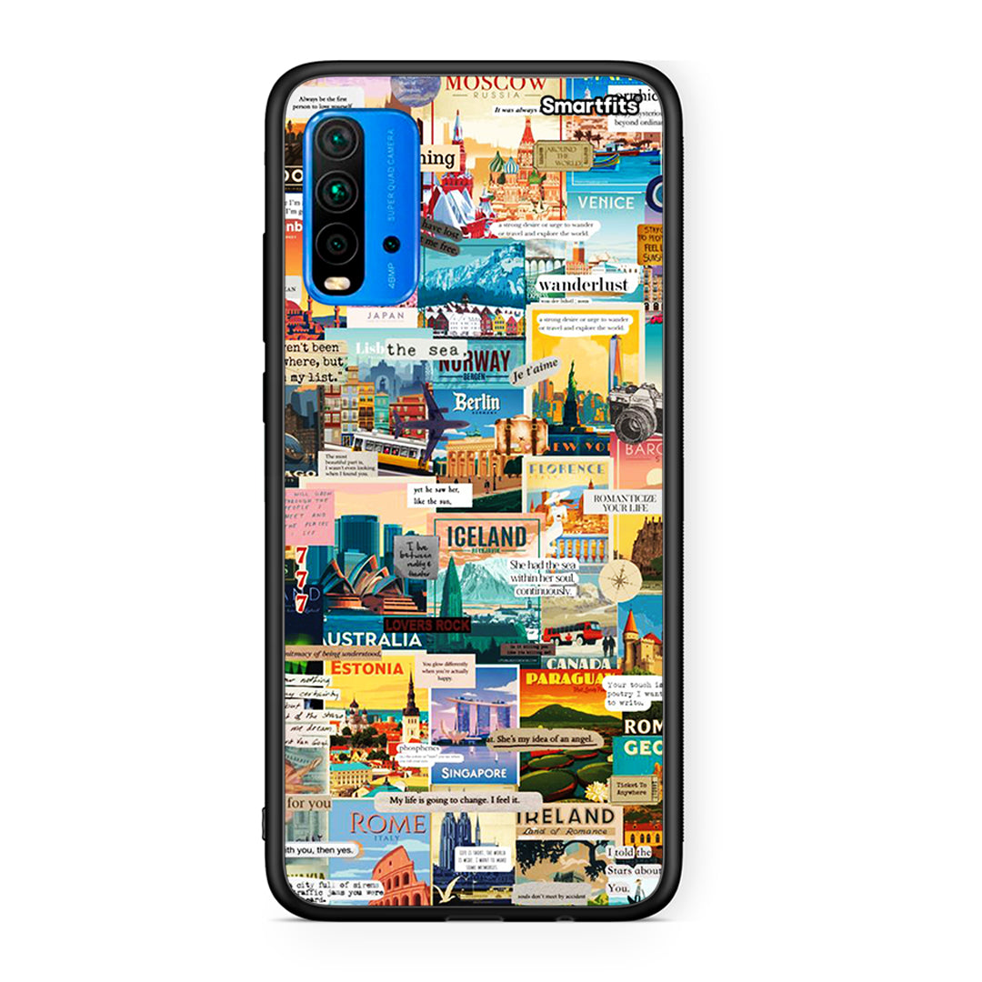 Xiaomi Redmi 9T Live To Travel θήκη από τη Smartfits με σχέδιο στο πίσω μέρος και μαύρο περίβλημα | Smartphone case with colorful back and black bezels by Smartfits