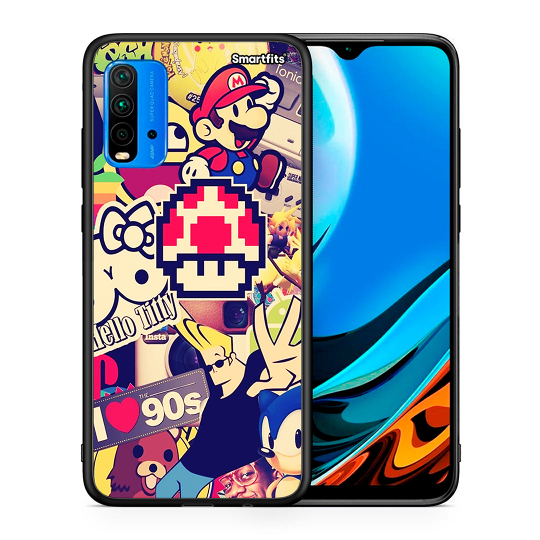 Θήκη Xiaomi Poco M3 Love The 90s από τη Smartfits με σχέδιο στο πίσω μέρος και μαύρο περίβλημα | Xiaomi Poco M3 Love The 90s case with colorful back and black bezels