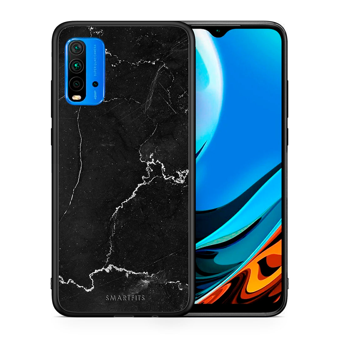 Θήκη Xiaomi Poco M3 Marble Black από τη Smartfits με σχέδιο στο πίσω μέρος και μαύρο περίβλημα | Xiaomi Poco M3 Marble Black case with colorful back and black bezels