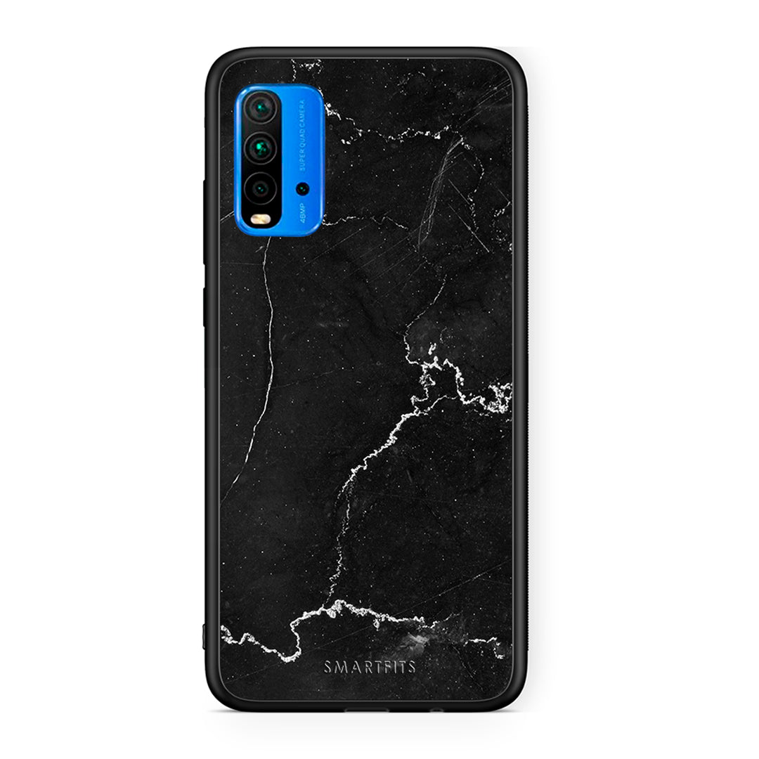 Xiaomi Redmi 9T Marble Black θήκη από τη Smartfits με σχέδιο στο πίσω μέρος και μαύρο περίβλημα | Smartphone case with colorful back and black bezels by Smartfits