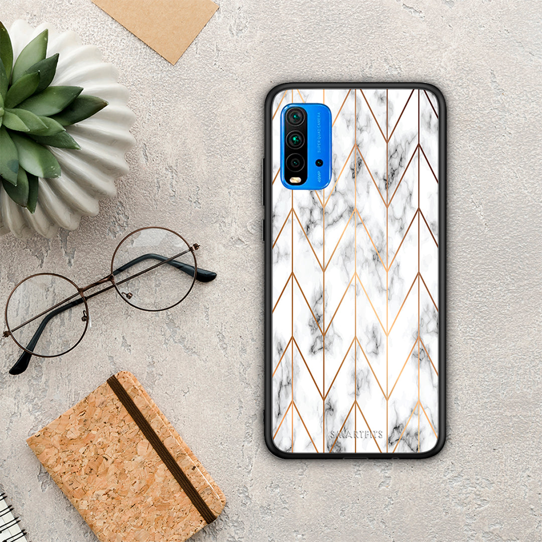 Marble Gold Geometric - Xiaomi Redmi 9T θήκη