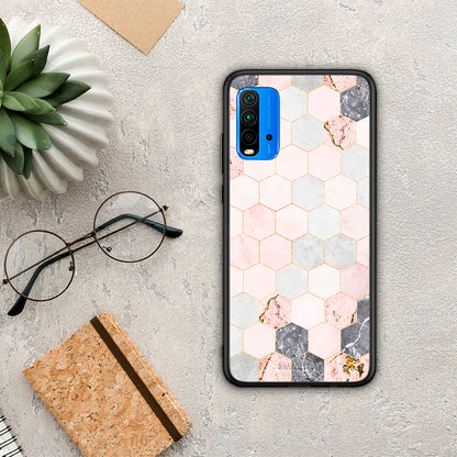 Marble Hexagon Pink - Xiaomi Redmi 9T θήκη