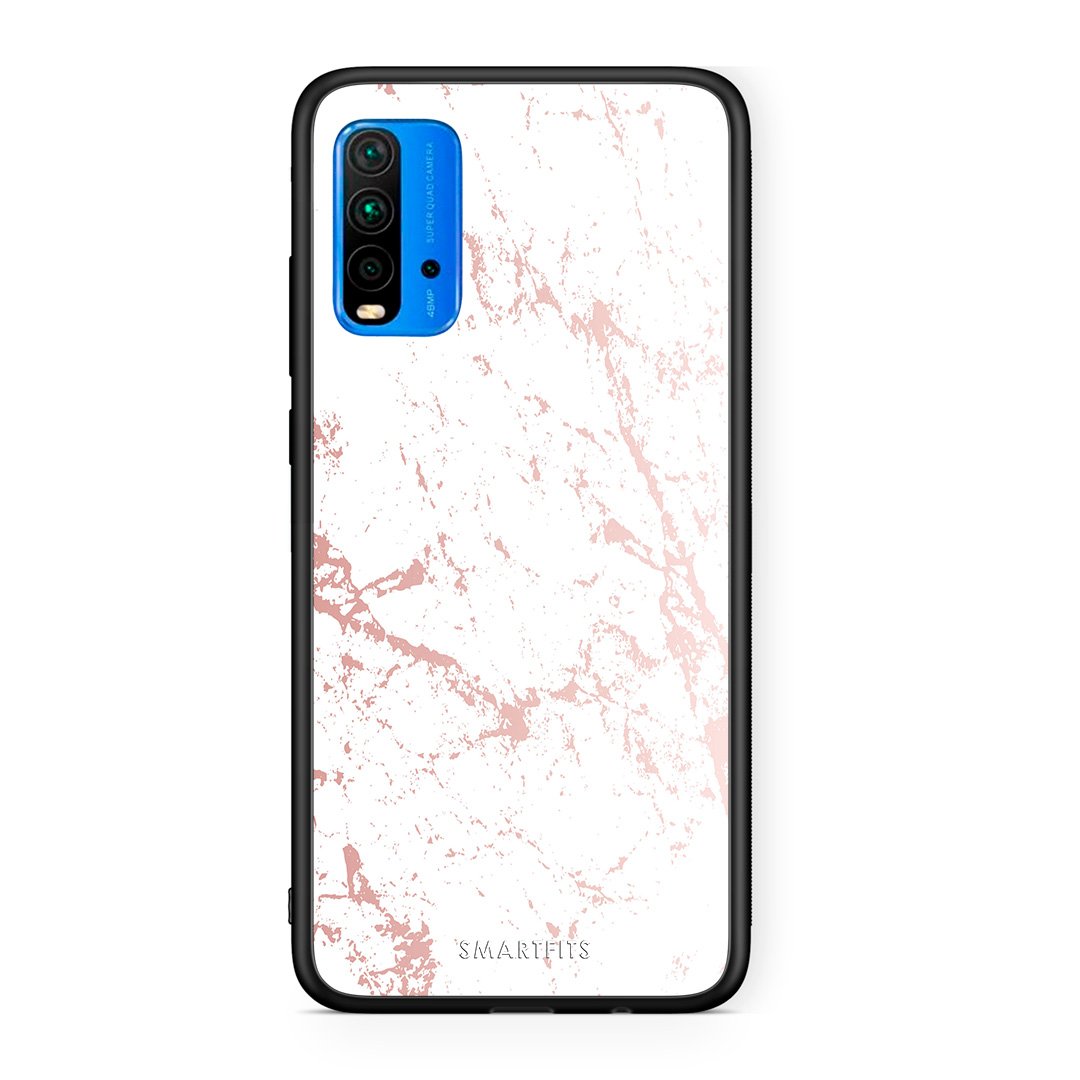 116 - Xiaomi Redmi 9T Pink Splash Marble case, cover, bumper