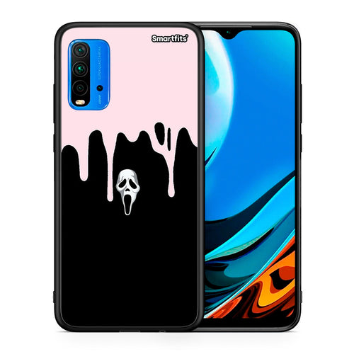 Θήκη Xiaomi Poco M3 Melting Halloween Mask από τη Smartfits με σχέδιο στο πίσω μέρος και μαύρο περίβλημα | Xiaomi Poco M3 Melting Halloween Mask case with colorful back and black bezels