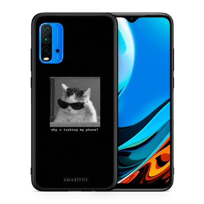 Θήκη Xiaomi Redmi 9T Meme Cat από τη Smartfits με σχέδιο στο πίσω μέρος και μαύρο περίβλημα | Xiaomi Redmi 9T Meme Cat case with colorful back and black bezels