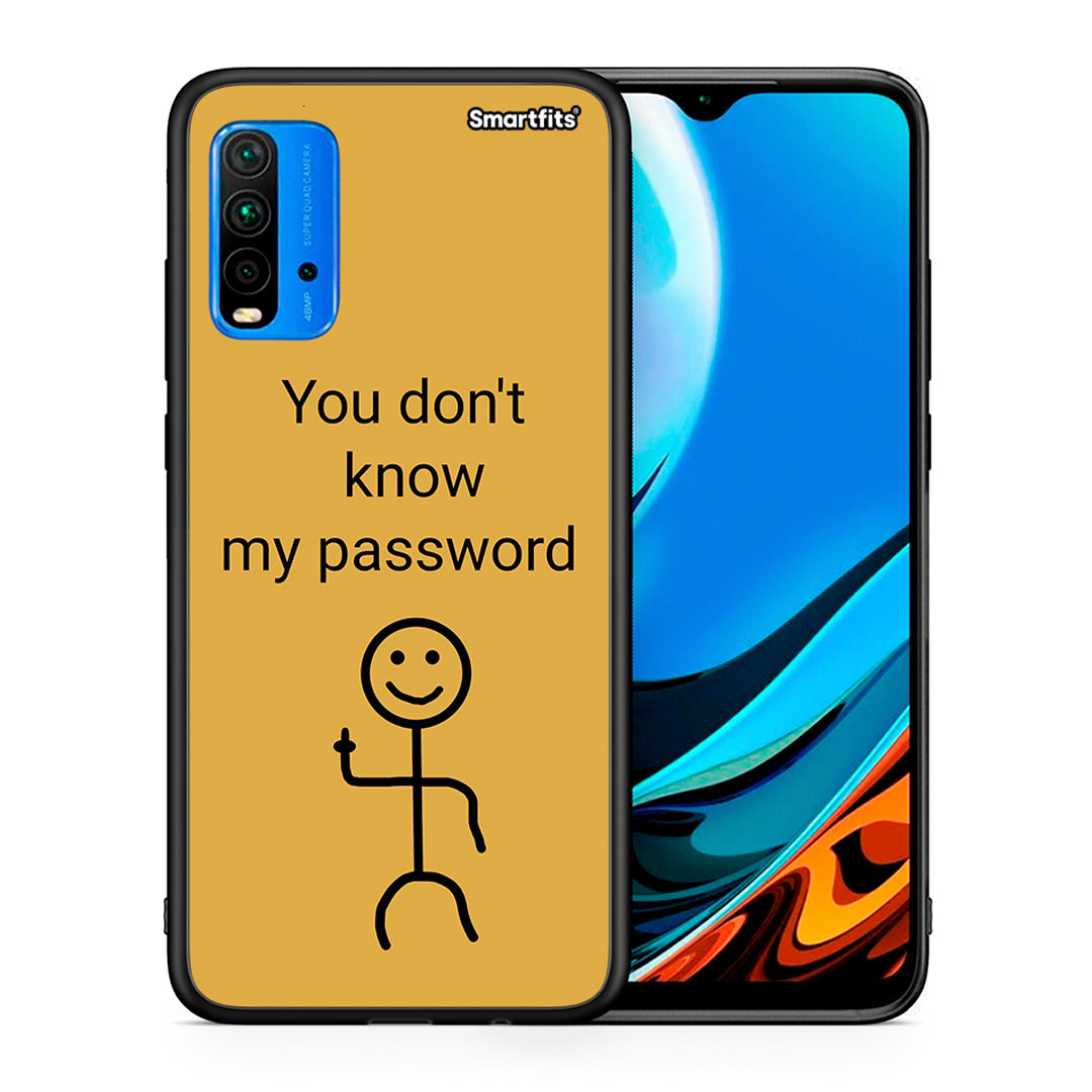 Θήκη Xiaomi Redmi 9T My Password από τη Smartfits με σχέδιο στο πίσω μέρος και μαύρο περίβλημα | Xiaomi Redmi 9T My Password case with colorful back and black bezels