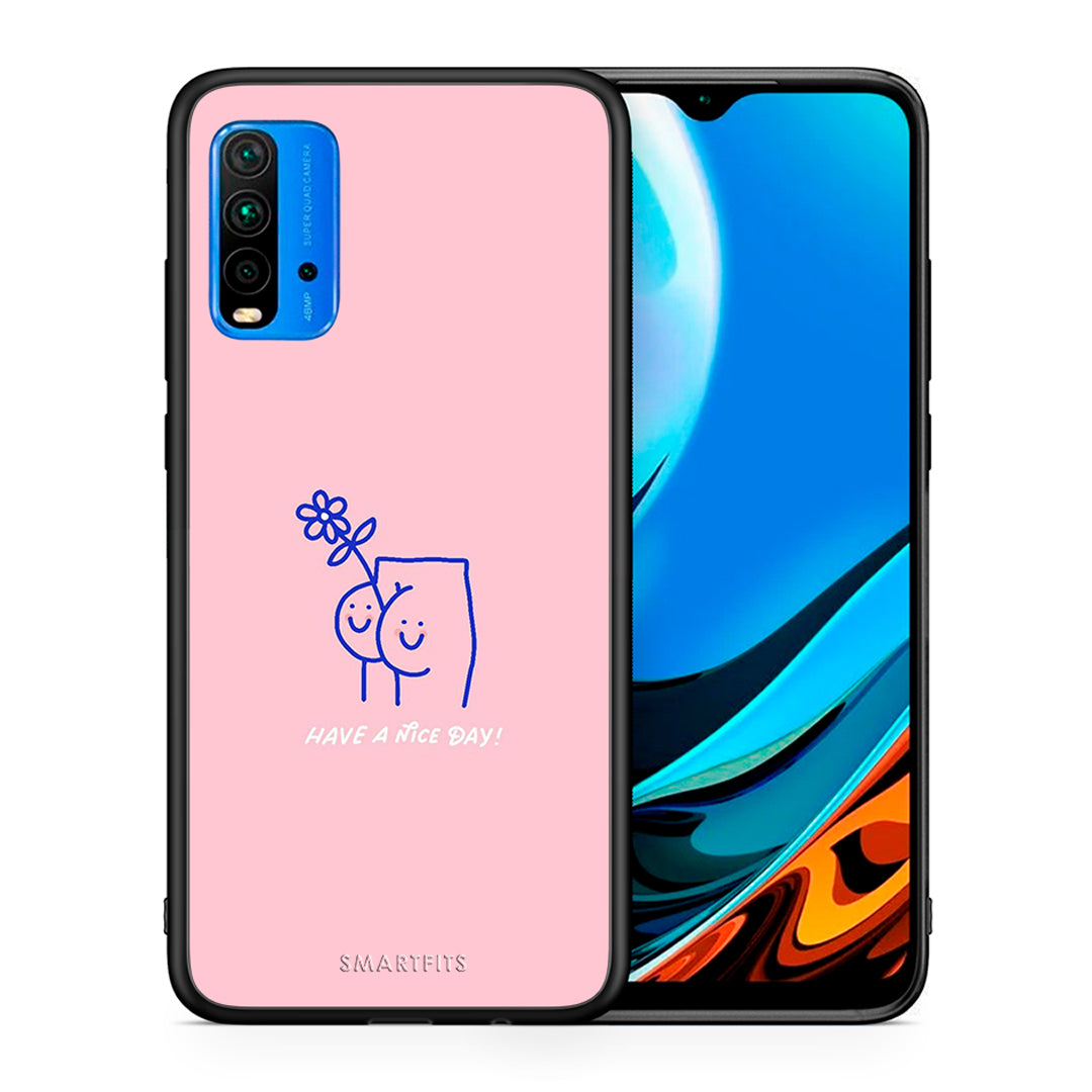 Θήκη Xiaomi Redmi 9T Nice Day από τη Smartfits με σχέδιο στο πίσω μέρος και μαύρο περίβλημα | Xiaomi Redmi 9T Nice Day case with colorful back and black bezels