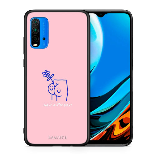 Θήκη Xiaomi Redmi 9T Nice Day από τη Smartfits με σχέδιο στο πίσω μέρος και μαύρο περίβλημα | Xiaomi Redmi 9T Nice Day case with colorful back and black bezels