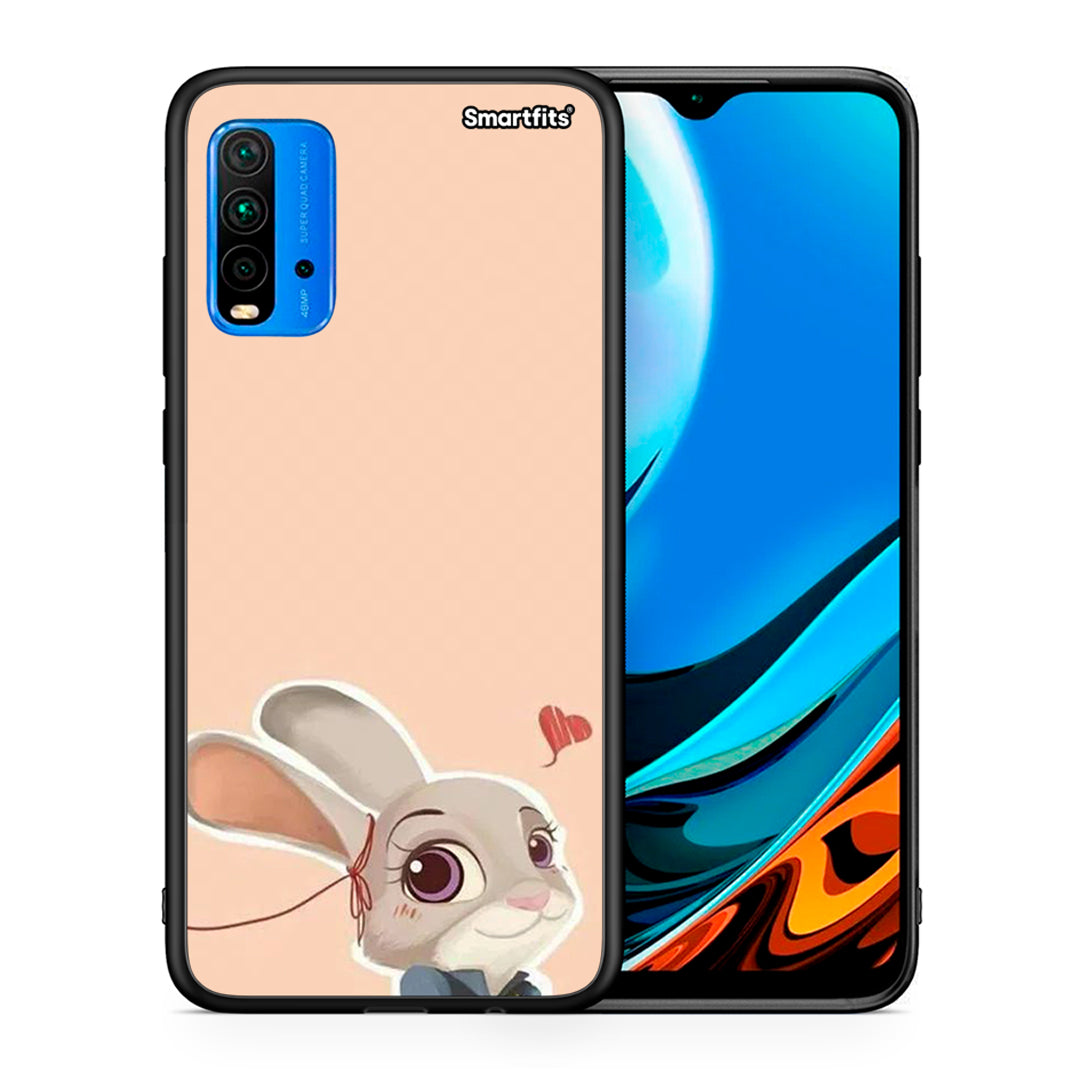 Θήκη Xiaomi Redmi 9T Nick Wilde And Judy Hopps Love 2 από τη Smartfits με σχέδιο στο πίσω μέρος και μαύρο περίβλημα | Xiaomi Redmi 9T Nick Wilde And Judy Hopps Love 2 case with colorful back and black bezels