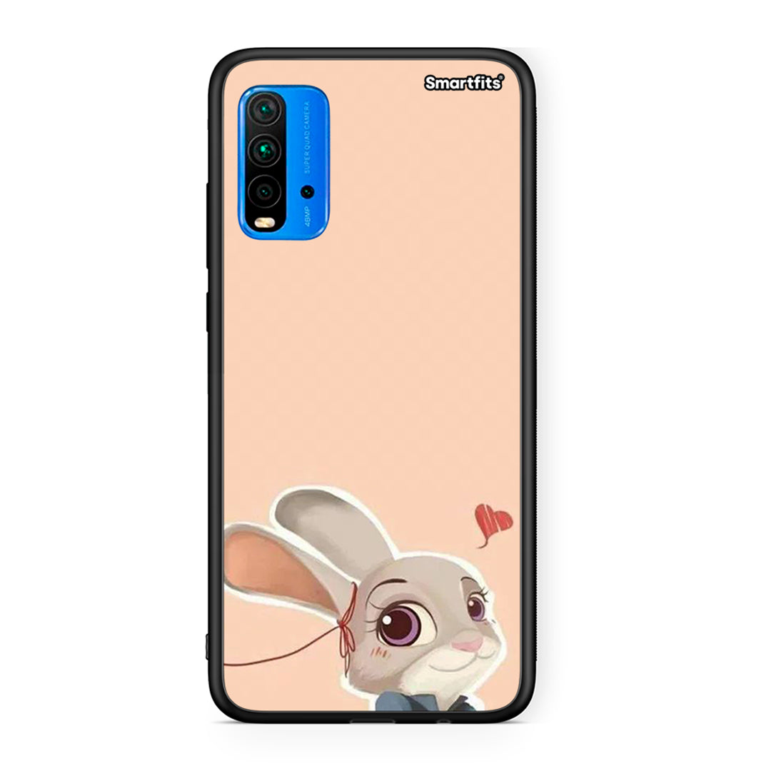 Xiaomi Redmi 9T Nick Wilde And Judy Hopps Love 2 θήκη από τη Smartfits με σχέδιο στο πίσω μέρος και μαύρο περίβλημα | Smartphone case with colorful back and black bezels by Smartfits