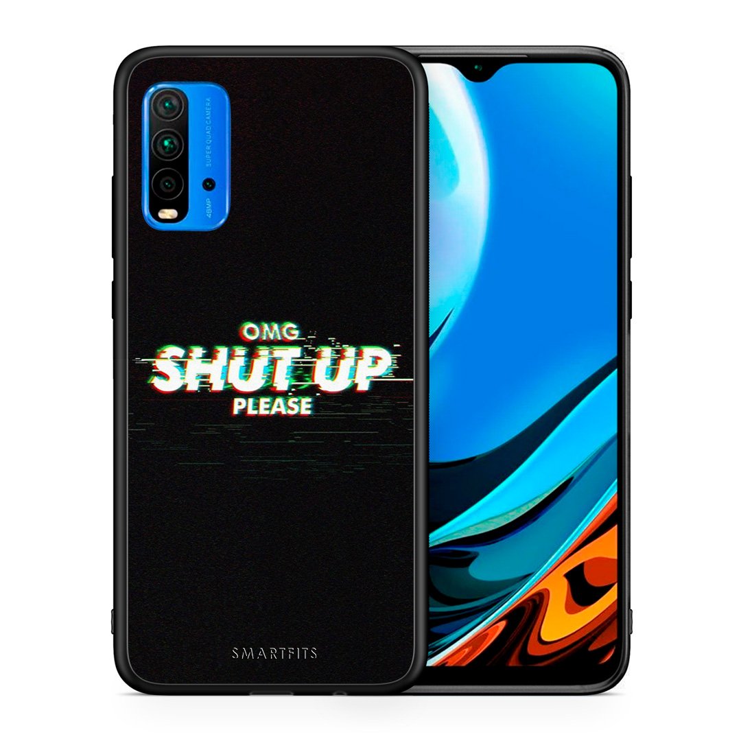 Θήκη Xiaomi Redmi 9T OMG ShutUp από τη Smartfits με σχέδιο στο πίσω μέρος και μαύρο περίβλημα | Xiaomi Redmi 9T OMG ShutUp case with colorful back and black bezels