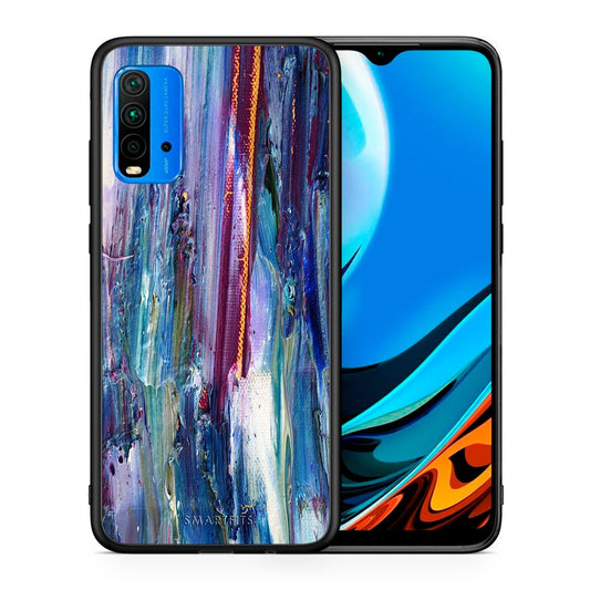Θήκη Xiaomi Redmi 9T Winter Paint από τη Smartfits με σχέδιο στο πίσω μέρος και μαύρο περίβλημα | Xiaomi Redmi 9T Winter Paint case with colorful back and black bezels