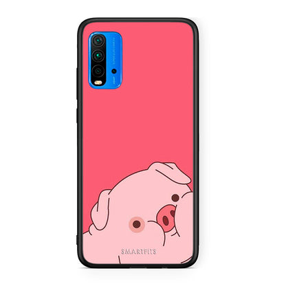 Xiaomi Redmi 9T Pig Love 1 Θήκη Αγίου Βαλεντίνου από τη Smartfits με σχέδιο στο πίσω μέρος και μαύρο περίβλημα | Smartphone case with colorful back and black bezels by Smartfits