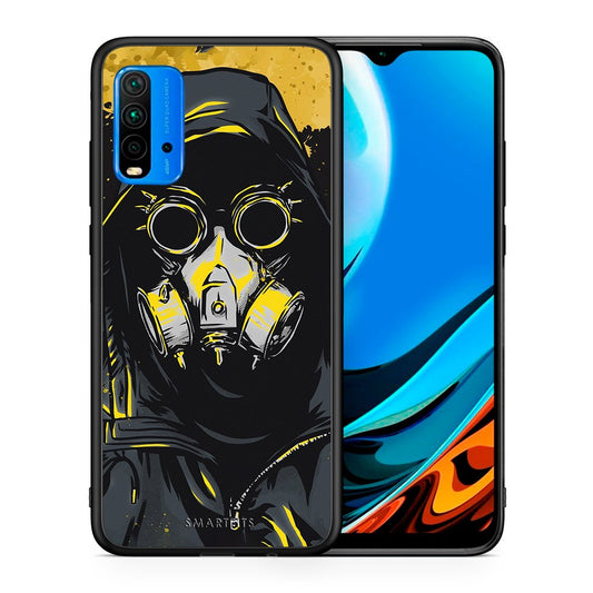 Θήκη Xiaomi Redmi 9T Mask PopArt από τη Smartfits με σχέδιο στο πίσω μέρος και μαύρο περίβλημα | Xiaomi Redmi 9T Mask PopArt case with colorful back and black bezels