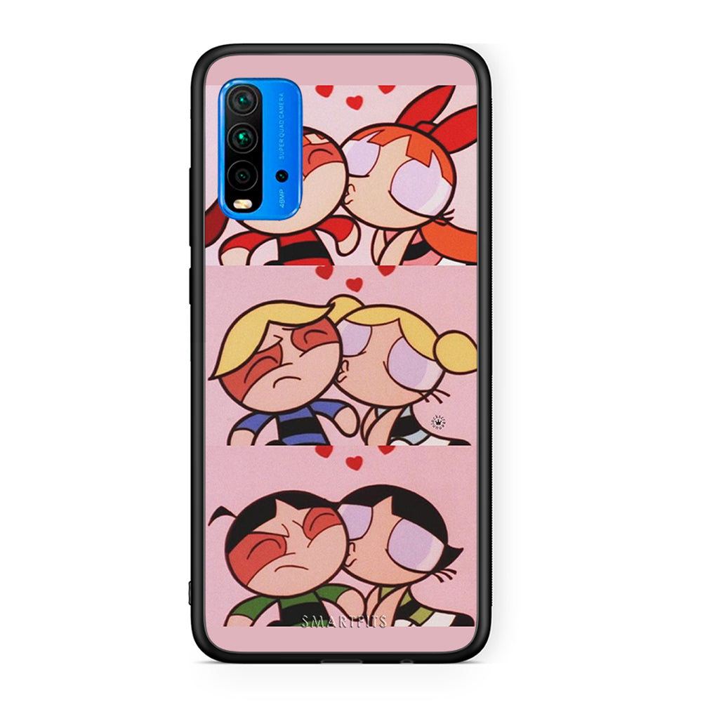 Xiaomi Redmi 9T Puff Love Θήκη Αγίου Βαλεντίνου από τη Smartfits με σχέδιο στο πίσω μέρος και μαύρο περίβλημα | Smartphone case with colorful back and black bezels by Smartfits