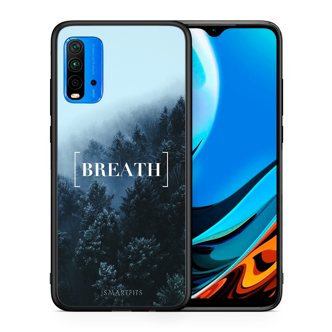 Θήκη Xiaomi Poco M3 Breath Quote από τη Smartfits με σχέδιο στο πίσω μέρος και μαύρο περίβλημα | Xiaomi Poco M3 Breath Quote case with colorful back and black bezels