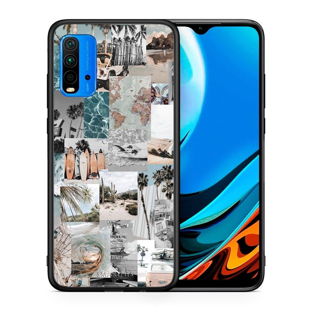 Θήκη Xiaomi Redmi 9T Retro Beach Life από τη Smartfits με σχέδιο στο πίσω μέρος και μαύρο περίβλημα | Xiaomi Redmi 9T Retro Beach Life case with colorful back and black bezels