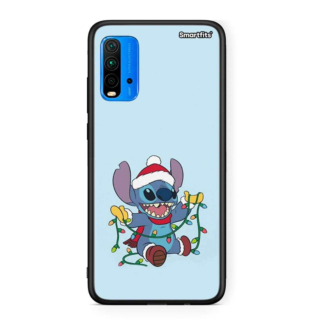 Xiaomi Poco M3 Santa Stich θήκη από τη Smartfits με σχέδιο στο πίσω μέρος και μαύρο περίβλημα | Smartphone case with colorful back and black bezels by Smartfits