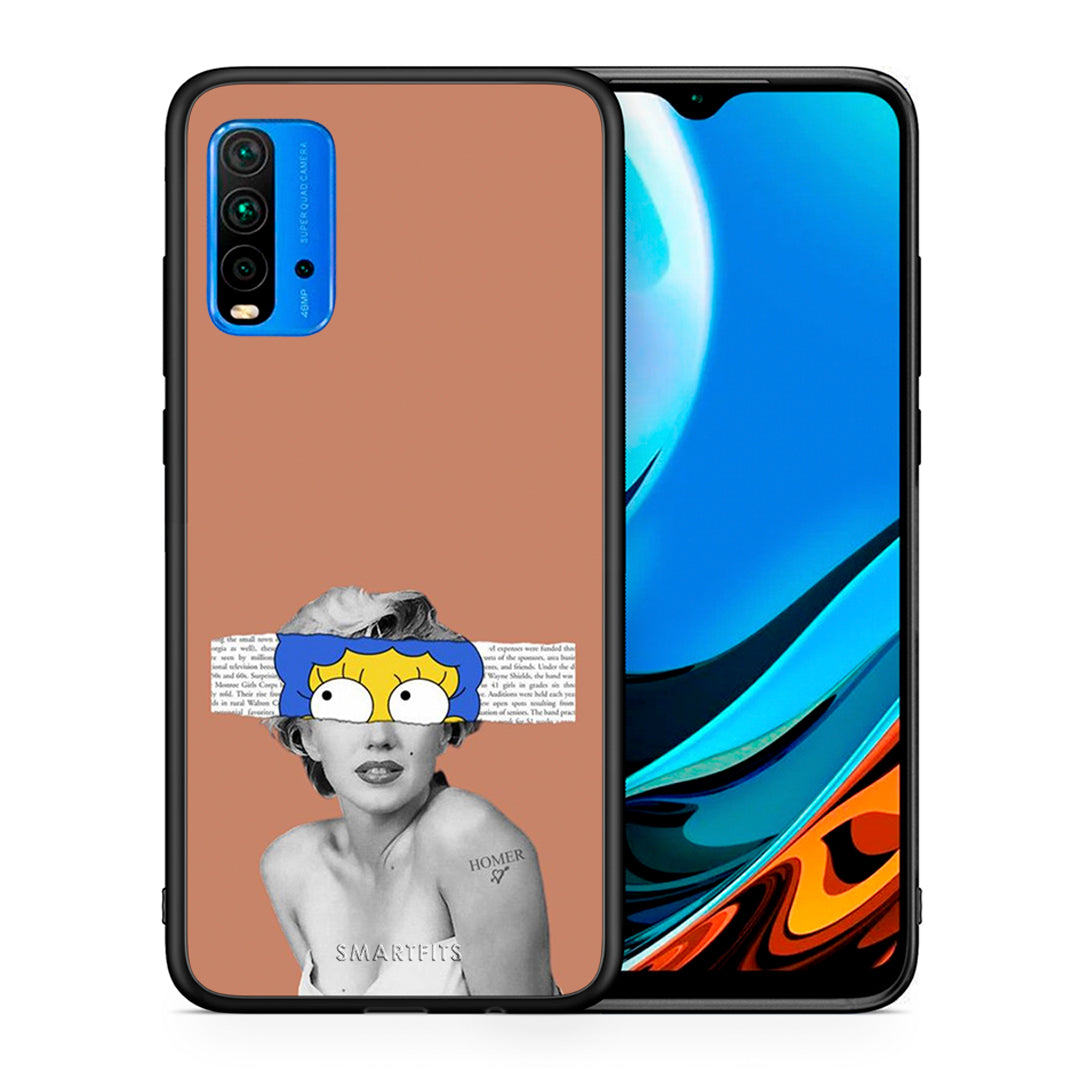 Θήκη Xiaomi Redmi 9T Sim Merilyn από τη Smartfits με σχέδιο στο πίσω μέρος και μαύρο περίβλημα | Xiaomi Redmi 9T Sim Merilyn case with colorful back and black bezels