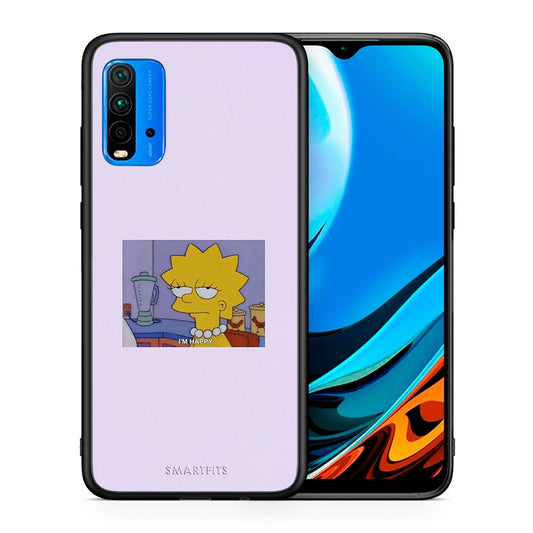 Θήκη Xiaomi Redmi 9T So Happy από τη Smartfits με σχέδιο στο πίσω μέρος και μαύρο περίβλημα | Xiaomi Redmi 9T So Happy case with colorful back and black bezels