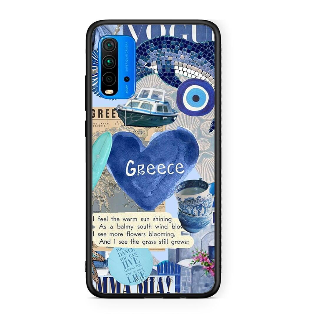 Xiaomi Redmi 9T Summer In Greece Θήκη από τη Smartfits με σχέδιο στο πίσω μέρος και μαύρο περίβλημα | Smartphone case with colorful back and black bezels by Smartfits