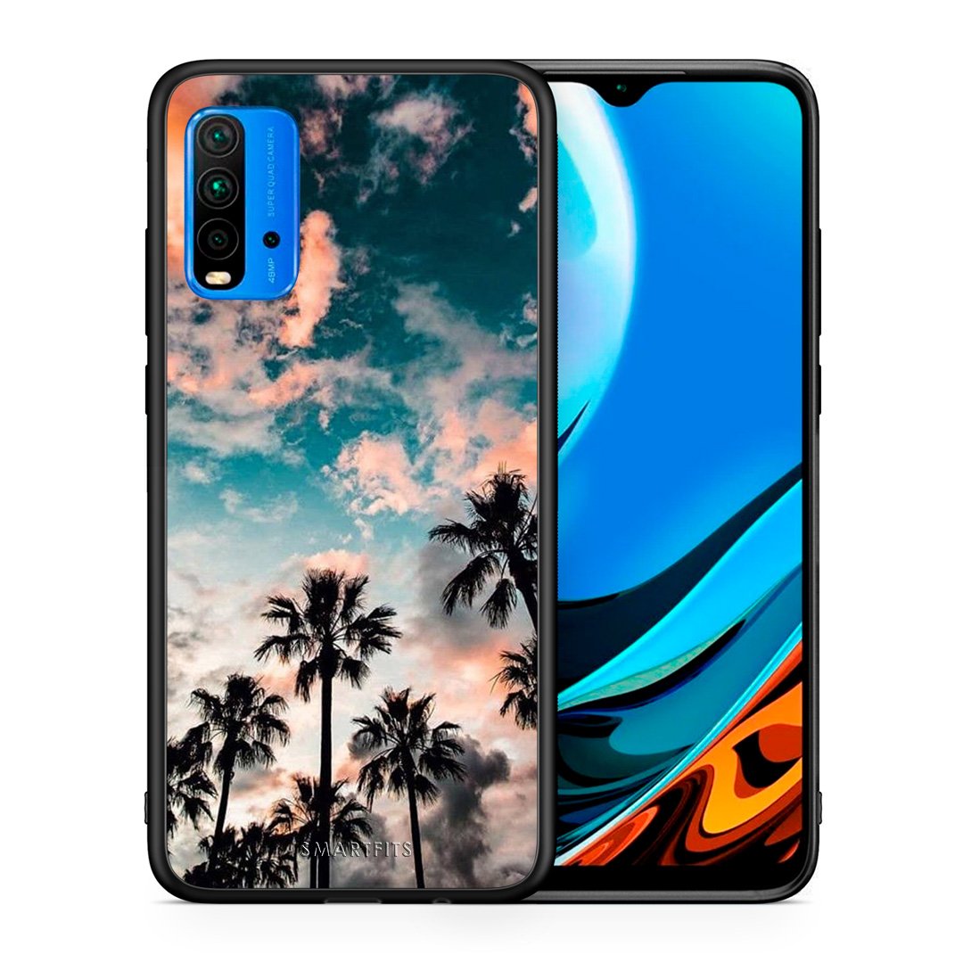 Θήκη Xiaomi Redmi 9T Sky Summer από τη Smartfits με σχέδιο στο πίσω μέρος και μαύρο περίβλημα | Xiaomi Redmi 9T Sky Summer case with colorful back and black bezels