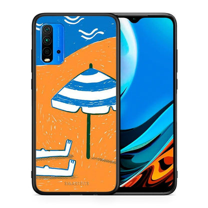 Θήκη Xiaomi Redmi 9T Summering από τη Smartfits με σχέδιο στο πίσω μέρος και μαύρο περίβλημα | Xiaomi Redmi 9T Summering case with colorful back and black bezels
