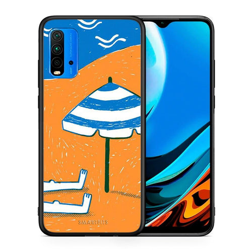 Θήκη Xiaomi Redmi 9T Summering από τη Smartfits με σχέδιο στο πίσω μέρος και μαύρο περίβλημα | Xiaomi Redmi 9T Summering case with colorful back and black bezels