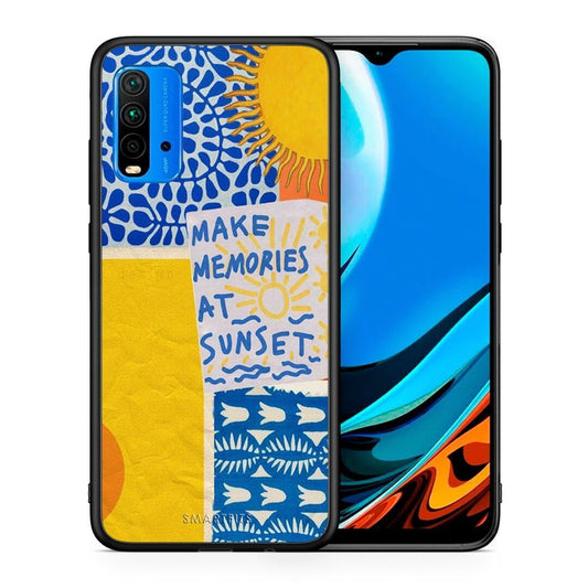 Θήκη Xiaomi Redmi 9T Sunset Memories από τη Smartfits με σχέδιο στο πίσω μέρος και μαύρο περίβλημα | Xiaomi Redmi 9T Sunset Memories case with colorful back and black bezels