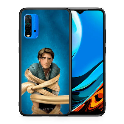 Θήκη Αγίου Βαλεντίνου Xiaomi Poco M3 Tangled 1 από τη Smartfits με σχέδιο στο πίσω μέρος και μαύρο περίβλημα | Xiaomi Poco M3 Tangled 1 case with colorful back and black bezels