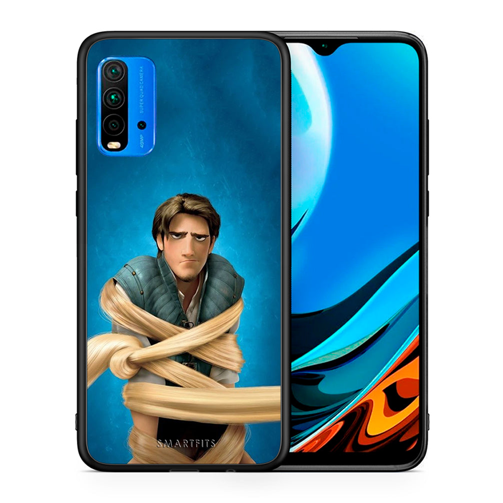 Θήκη Αγίου Βαλεντίνου Xiaomi Poco M3 Tangled 1 από τη Smartfits με σχέδιο στο πίσω μέρος και μαύρο περίβλημα | Xiaomi Poco M3 Tangled 1 case with colorful back and black bezels